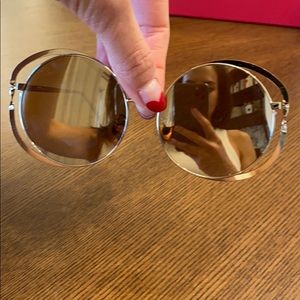Linda Farrow oversize gold sunnies